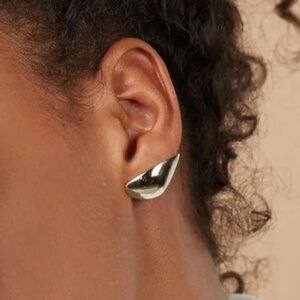 Lady Grey Silver Lobe Earrings